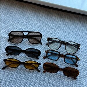 Stylish Sunglasses Assortment - Black, Yellow, Blue, Brown